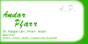 andor pfarr business card